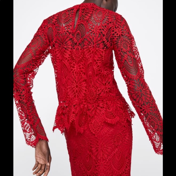 LAST NWT ZARA 2 PIECES RED TOP and SKIRT - Picture 3 of 9